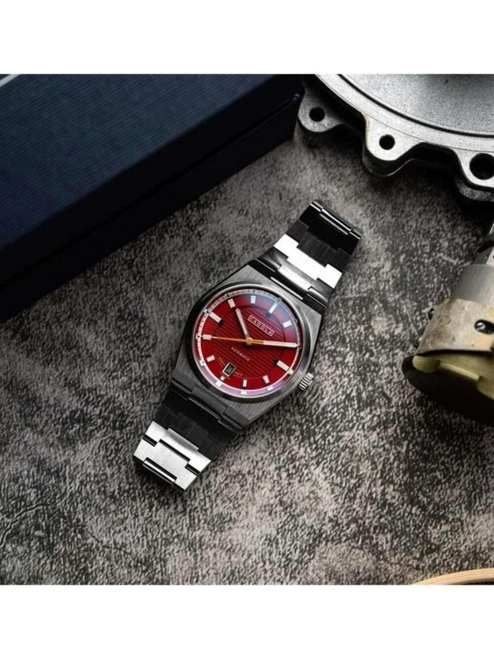 NWT Cadola Lydden Automatic Red Dial Men's Watch